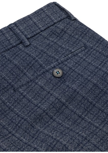 Gri Lacivert Ekoseli Pantolon 690-1 42 modelleri