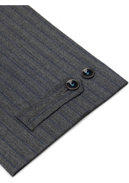 Gri Çizgili Balık Sırtı Pantolon 855-1 42 modelleri