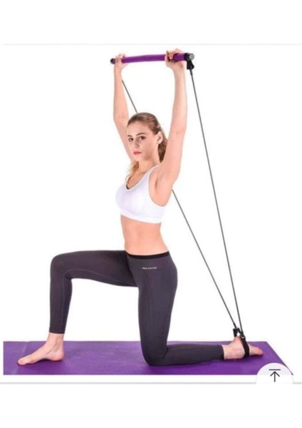 Tekno Trust Portable Studio Pilates Jimnastik Egzersiz Çubuğu Siyah Kondisyon Barı Aleti Direnç Lastiği fırsatları