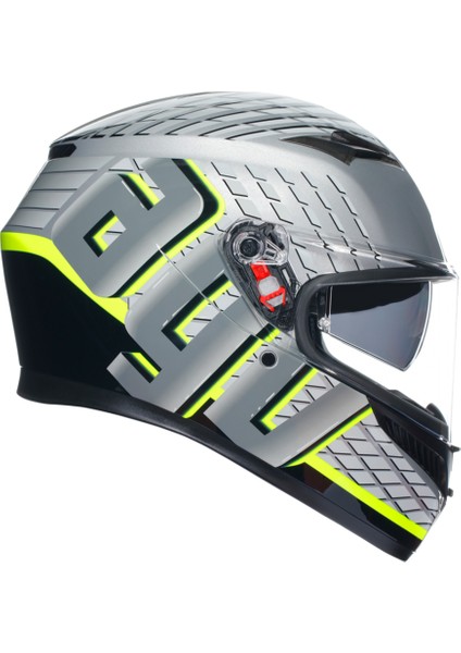 K3 Fortıfy Kapalı Kask Gri-siyah-neon Sarı