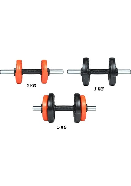Ecgspor 11 kg Grip Plate Dumbbell SET-(10KG Plates +2bar)