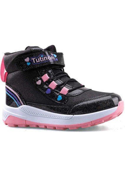 138 Mdl. (31-35) Çocuk Siyah-Pembe Bot