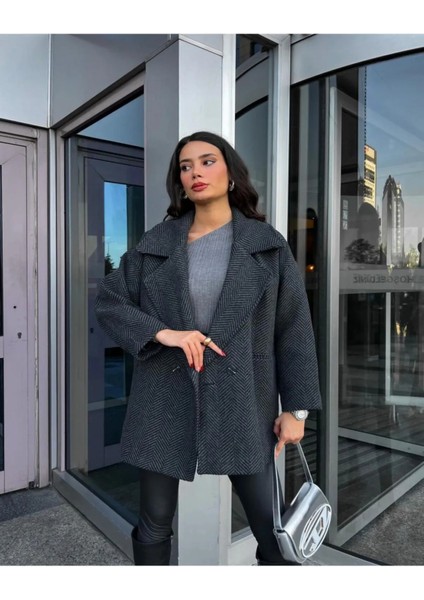 Balık Sırtı Oversize Kısa Kaşe Kaban modelleri