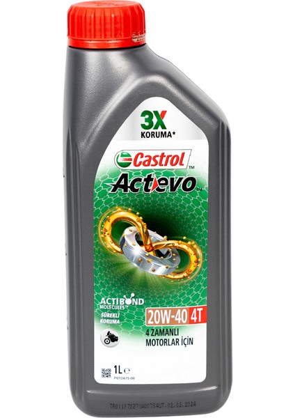 CASTROL MOTOR YAĞI 4T MİNERAL 20W40 1LT ACTEVO