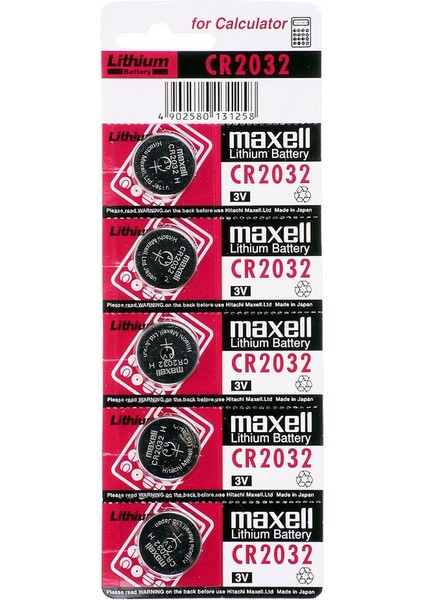 Maxell CR2032 3V Lityum Düğme Pil 5'li Paket