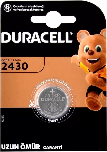 Cr 2430 Lıthıum 3V Pil 1'li / CR2430 Lityum Tekli Pil / CR2430 3V Lityum Para Pil Tekli Blister