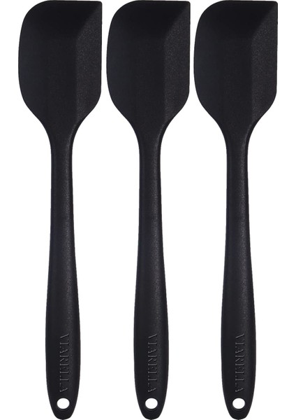 Silikon Spatula Set Büyük Boy Yanmaz Çizmez Siyah 3'lü