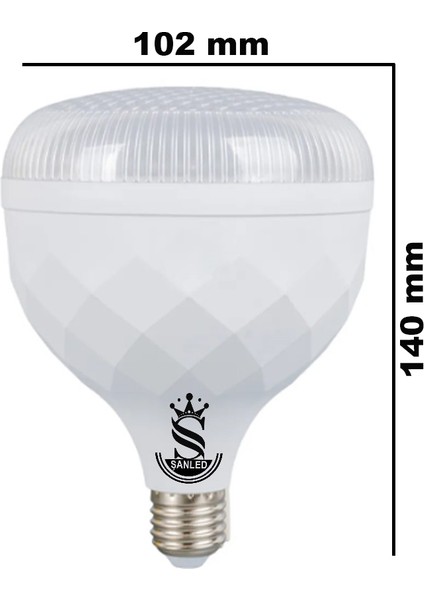 30W Kristal Tasarruflu E27 Beyaz Işık Torch LED Ampul