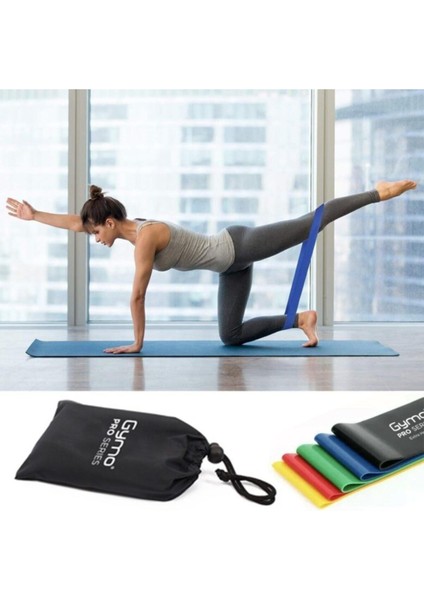 Renkli 5'li Direnç Lastiği Seti, Fitness ve Pilates Esneme İçin Güçlü ve Esnek