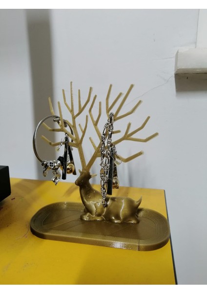 Bronz Dekoratif Geyik Takı Standı – Zarif Ev Dekoru ve Benzersiz Noel Hediyesi