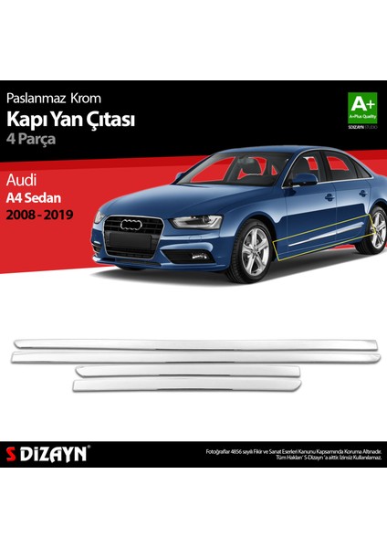 Audi A4 Sd Krom Kapı Yan Çıtası 2008-2019