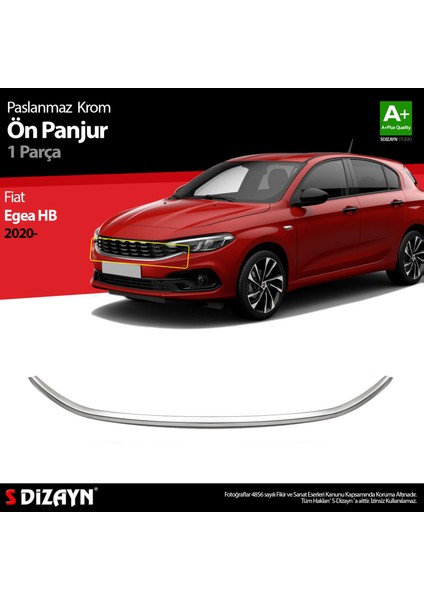 Fiat Egea Hb Krom Ön Panjur Çıtası 2020 Üzeri