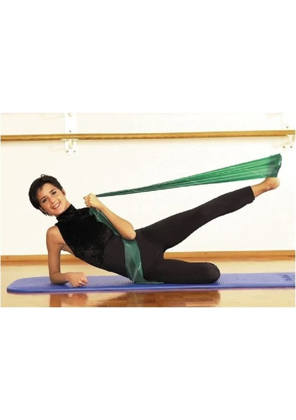 1,5 Metre Yeşil Orta Sert Pilates Bandı Sağlıklı Esneklik Aracı