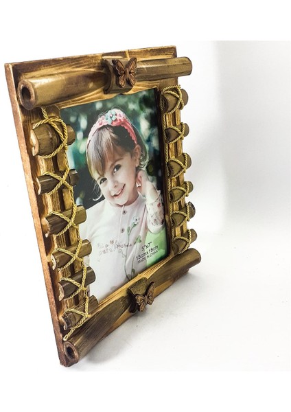 Kişiye Özel Ahşap Bambu Desenli Çerçeve fiyatları