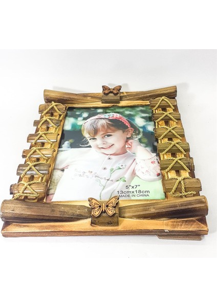 Kişiye Özel Ahşap Bambu Desenli Çerçeve modelleri