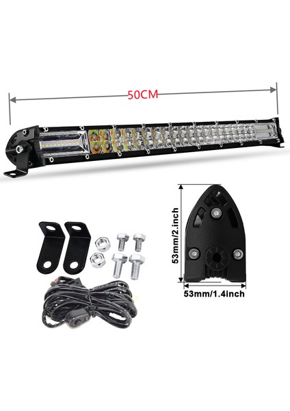 Offroad Sis Lambası 50CM Beyaz-Amber Flaşlı 180W 12-30V / LASS315-2