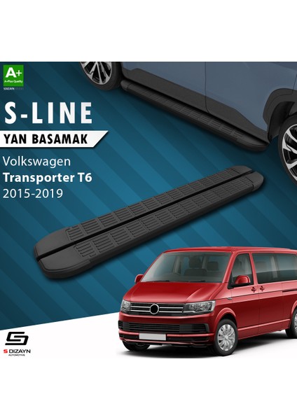 Vw Transporter T6 Kısa Şase S-Line Siyah Yan Basamak 213 cm 2015-2019 A+ Kalite