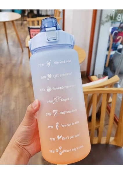 Motivasyonel Su Matarası Su Şişesi Suluk 2litre Tritan Spor Salonu Su Şişesi Bpa Içermez Suluk