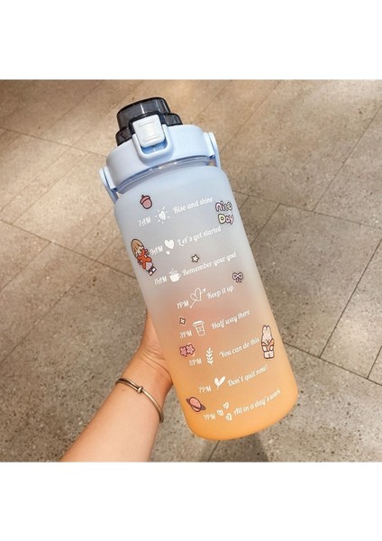 Motivasyonel Su Matarası Su Şişesi Suluk 2litre Tritan Spor Salonu Su Şişesi Bpa Içermez Suluk