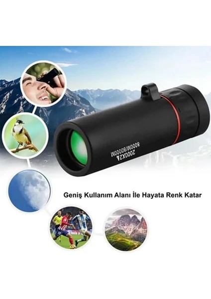 Monoküler Mini Taşınabilir Dürbün 2000X24 Hd Su Geçirmez Tripod Telefon Tutacağı Mini El Dürbünü Ultra Zoom Tek Gözlü Kamp Avcılık Kuş Gözlemciliği