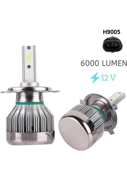 LED Far Ampulü 9005-3500LMX2-30W-12V Buz Mavisi / LAAM703