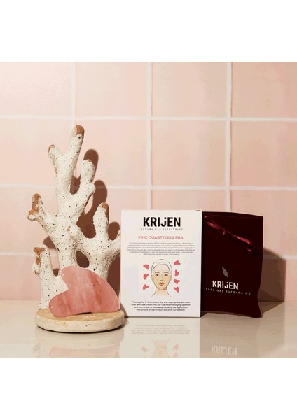 Pembe Kuvars Gua Sha Yüz Masaj Taşı