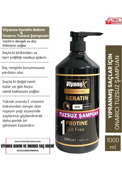 Keratin Bakım Tuzsuz Şampuan 1000 ml