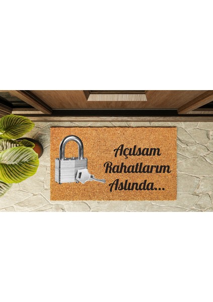 Kapı Önü Paspası Özel Tasarım Koko Model Açılsam Rahatlarım PK-1511