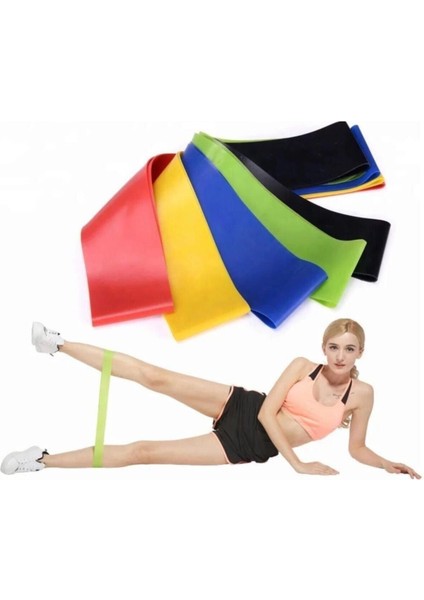 3'lü Dirençli Pilates ve Aerobik Çalışma Bandı, Renkli, Hafif ve Orta Sertlik