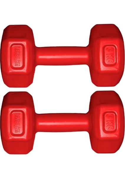 Tekno Trust Kırmızı 3 kg x 2 Adet 6 kg Dambıl Seti 6 kg Dumbell Set
