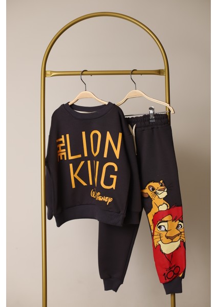 Siyah The Lion King Sırt Baskılı Eşofman Takımı