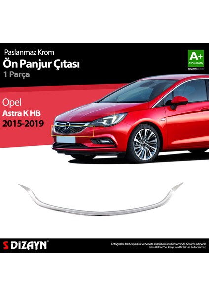 Opel Astra K Hb Krom Ön Panjur Çıtası 1 Prç. 2015-2022