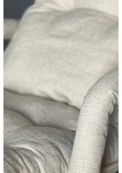 Sallanır Sandalye & Dinlenme Koltuğu, Sallanan Sandalye, Tv Koltuğu, Yastıklı | Modern, ve Dayanıklı | Keten Krem modelleri