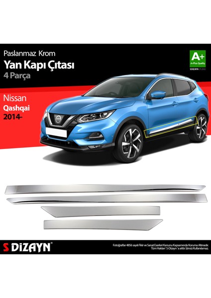 Nissan Qashqai Krom Yan Kapı Çıtası 4 Prç 2014-2021