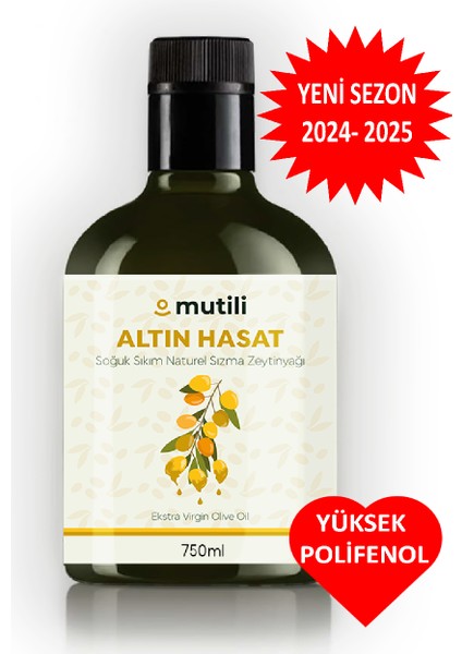 Yeni Sezon Zeytinyağı Soğuk Sıkım Zeytinyağı 750 ml Mut Zeytinyağı Altın Hasat