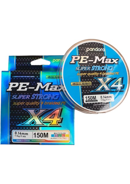 Pe-4 Braid 4x 150 mt Multicolor 0.10MM