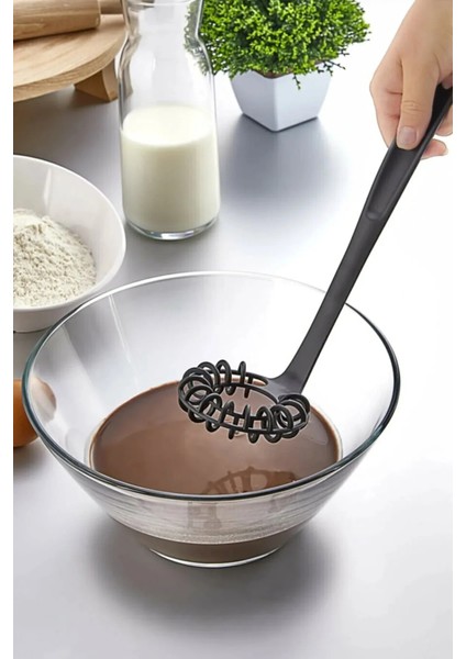 Yanmaz Yapışmaz Yüksek Isıya Dayanıklı Teflon Spiral Çırpıcı - Yumurta Çırpıcı 28 cm