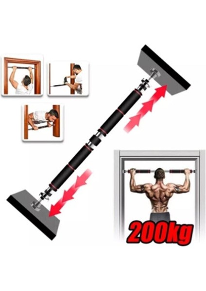 Tekno Trust Uzun Süngerli Barfix Demiri Barfiks Çubuğu Koridor Barfiks Barı 80 - 130 cm Arası