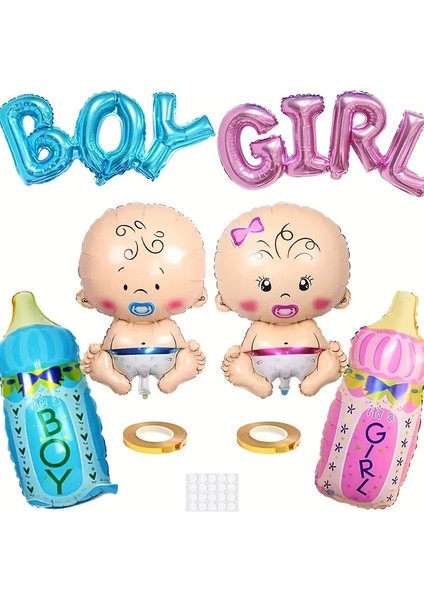 Gırl Boy Bebek Folyo Cinsiyet Belirlrme Balon Set