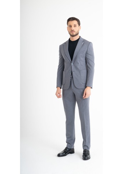 Süper Slim Fit Takım Elbise - Gri modelleri