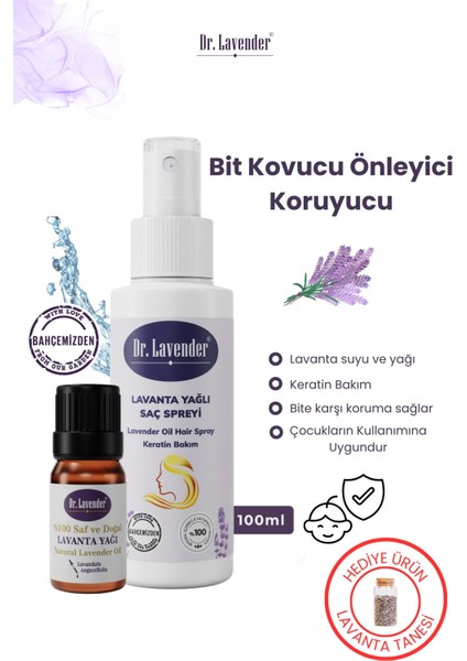 Lavanta Bit Önleyici & Koruyucu & Kovucu Saç Spreyi & Lavanta Yağı Çocuklar İçin Uygun Kullanım