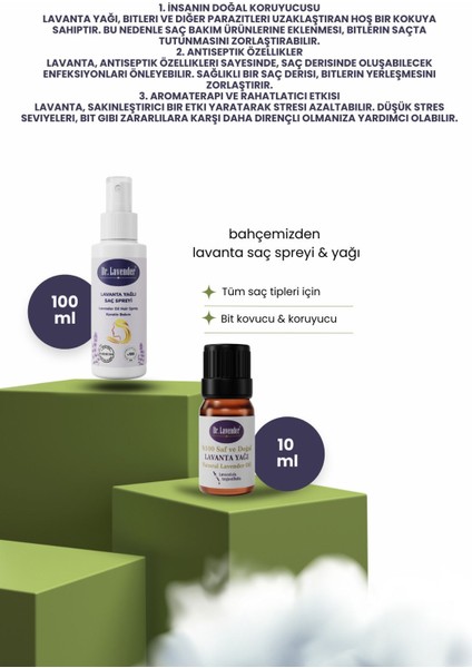 Lavanta Bit Önleyici & Koruyucu & Kovucu Saç Spreyi & Lavanta Yağı Çocuklar İçin Uygun Kullanım modelleri