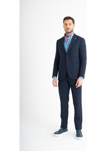 Süper Slim Fit Takım Elbise - Lacivert