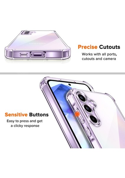 Samsung Galaxy A24 Uyumlu Köşeleri Airbagli Arkası Sert Sararmaz Şeffaf Anti Shock Darbe Emici Kılıf fiyatları