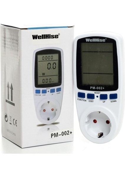 Wellhise PM002+ Wattmetre Enerji Ölçer 16A 3680W