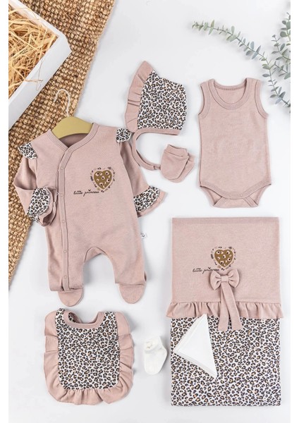 Leopar Desenli Pamuk 8li Hastane Çıkış Seti