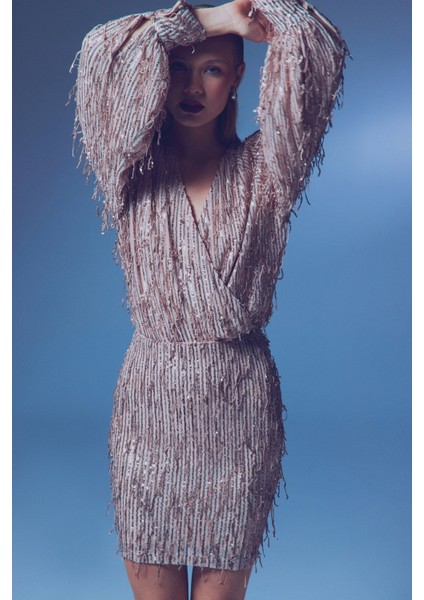 Payet Detaylı Mini Etek - Bakır fırsatları