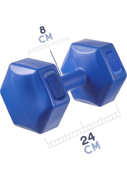 Tekno Trust Mavi 3 kg x 2 Adet 6 kg Dambıl Seti 6 kg Dumbell Set