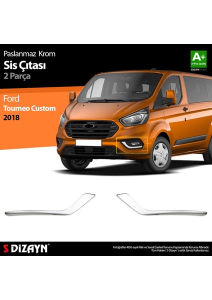 Ford Tourneo Custom Krom Sis Çıtası 2 Prç 2018-2023