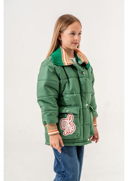 Kız Çocuk Yakası Triko Şişme Mont fırsatları